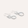 orecchini pendenti silver shine argento rodiato cubic zirconia collezione silver shine bianco