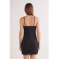 sottoveste a costine con pizzo your everyday wear donna nero taglia l