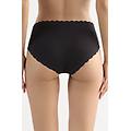 slip alto in pizzo e cotone donna nero taglia 6