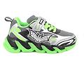 sneakers da bambino grigio e verde con strap taglia 24