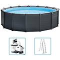 - set piscina fuori terra graphite gray panel 478x124 cm