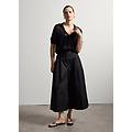 - pantalone cropped straight fit a gamba larga donna nero taglia 38