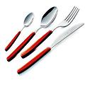set posate tavola 24 pz inox cromo rosso p13bcm 73