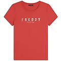 t-shirt in jersey con logo oro chiaro sul fronte