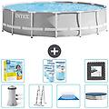 - piscina fuori terra in giro 427x427x107 cm grigio include accessori coordinati cb49