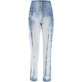 pantaloni push up wr. up cropped vita alta gabardine tie dye tie dye white on light blue donna extra