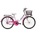 bicicletta bambina ragazza da passeggio misura 24 bici cestino floreale fluo