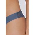 brasiliana taglio vivo cotone organico e pizzo riciclato donna blu tamaño l