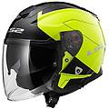 casco moto jet of521 doppia visiera infinity beyond nero taglia xx