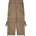 pantaloni cargo da donna in tessuto popeline effetto used