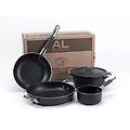 pentole batteria pentole per 3-4 persone in alluminio antiaderente al-black 5 pezzi