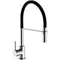 tecnomat miscelatore lavello helios cromo nero con doccia estraibile