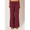 pantaloni a palazzo lucidi donna bordeaux m