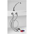 kit di installazione completo con miscelatore a due pedali e bocca di erogazione kfl66/25 cromato