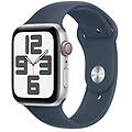 watch se gps + cellular cassa 44mm in alluminio argento con cinturino sport blu tempesta s/m