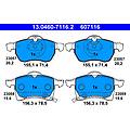 ate set di pastiglie freno 13. 0460-7116. 2 anteriore