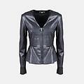 giacca leggera in eco pelle da donna nero