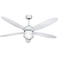 ventilatore da soffitto ø 124 cm 5 pale bianco con luce e telcomando