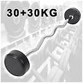 - trade shop manubri bilanciere curl curvo ondulato precaricato da 60 kg 30+30 kg bodysolid