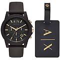 set orologio al quarzo ax7105 e targhetta per valigia ax7105