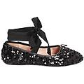 ballerine lace-up nere in paillettes