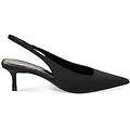 décolleté slingback donna nere in tessuto tacco 5 cm