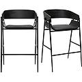 sgabelli da bar neri design (set di 2) wess