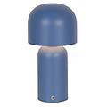 lampada led da tavolo a ricarica niko blu altezza 26 cm metallo dimmerabile
