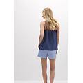 top in tela di lino the pure linen donna blu taglia m