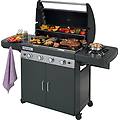 2000033885 barbecue a gas da giardino bbq da esterno con coperchio ruote e fornello laterale potenza
