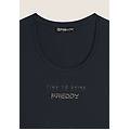 t-shirt in jersey stretch con grafica bicolore dark sapphire donna extra small