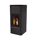 stufa a pellet ad aria ventilata mida air 8 s1 8 kw in acciaio e ghisa colore dark cod. 7122016