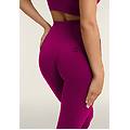 leggings sportivi seamless a zampa con vita altissima fuchsia red donna medium/large