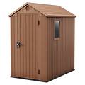 darwin marrone casetta porta attrezzi con finestra laterale 125x184. 5x205 cm