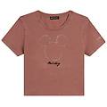 freddy. t-shirt cropped da donna con mickey mouse in strass tshirt corta ritiro gratis
