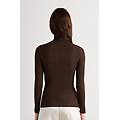 maglia ultralight con cashmere a collo alto donna marrone taglia m