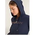 felpa da donna con zip cappuccio e banda logata dark sapphire donna large