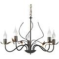leroy merlin lampadario neoclassico bugia nero paralume nero 5x e14 ø60cm