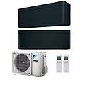 climatizzatore condizionatore bluevolution dual split inverter stylish black r-32 wi-fi 12000+15000