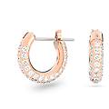 orecchini a cerchio stone pavé piccoli bianchi placcato color oro rosa os