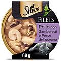 filets in salsa 60 gr pollo gamberetti e pesce confezione da 16 pezzi cibo umido per gatti 1&deg;