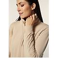 felpa donna zip e collo alto con inserti in tessuto teddy humus donna small
