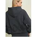 felpa oversize cropped con zip e stampa flow gray asphalt donna extra small