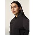 bomber in nylon navetta con zip e dettagli in costina rigata nero donna large