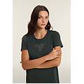 t-shirt raglan con inserto geometrico green-deep forest-pine check donna xx large