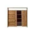 credenza in legno di quercia selvatica 150x45x147 oliato naturale pure oak #111