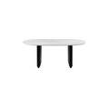tavolo da pranzo in legno di mango 180x90x76 laccato nero marmo bianco barcelona #137