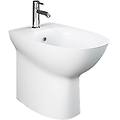 coppia sanitari vaso wc e bidet a pavimento filomuro morning colore bianco con sedile incluso
