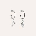 orecchini spaiati silver moments argento rodiato cubic zirconia collezione silver moments bianco