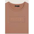 felpa sportiva da donna con grafica frontale in strass warm taupe donna medium